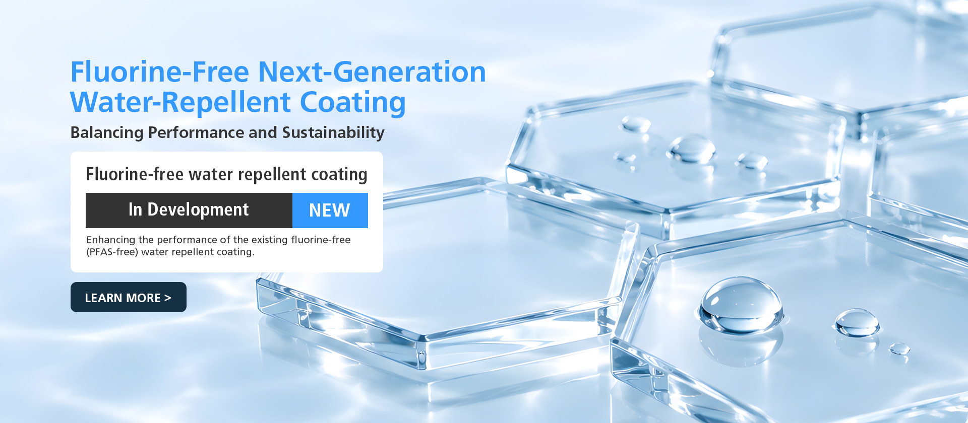 Evaporation Materials: Fluorine-free water repellent coating (Developed product)